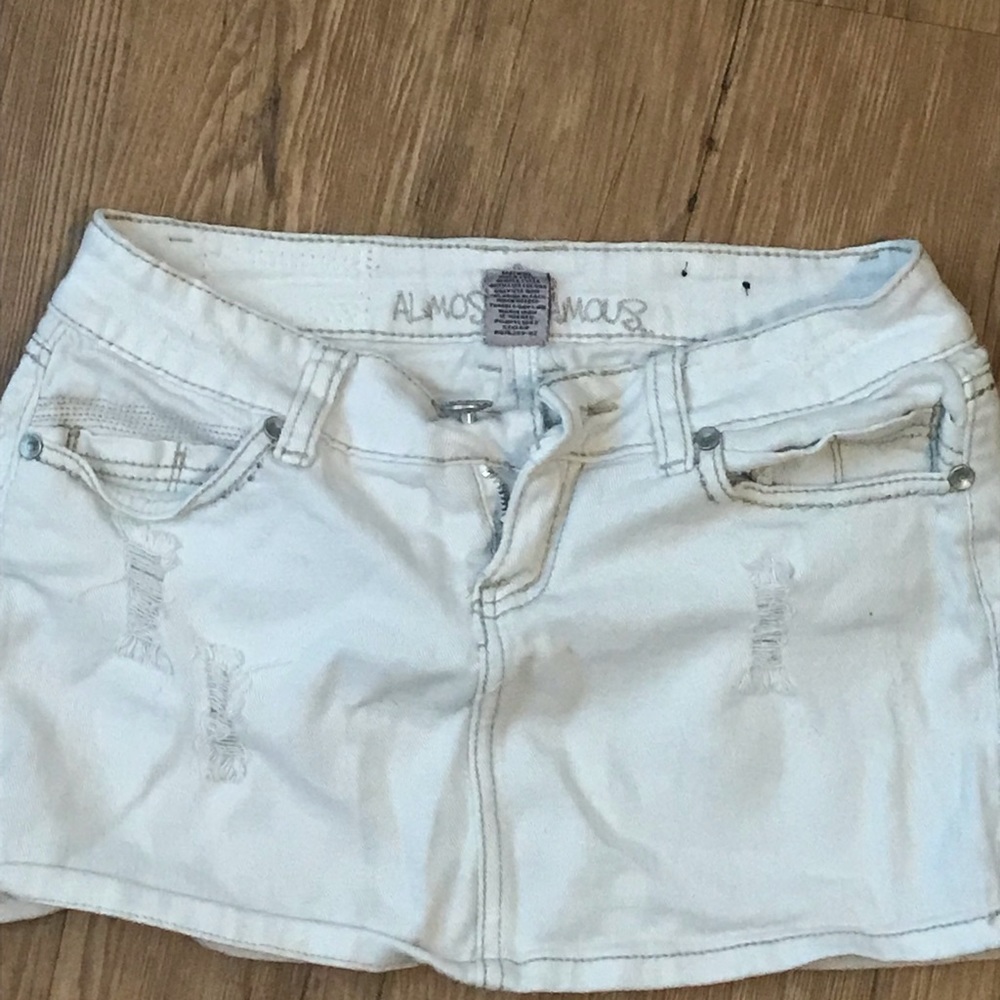 white mini skirt
